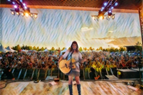 Rachel Walker Painting stage acoustic